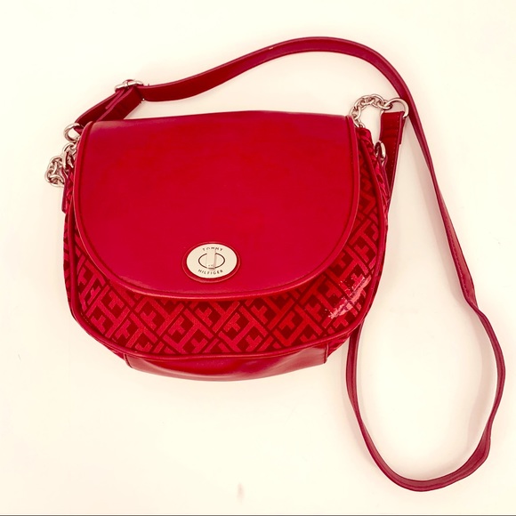 Tommy Hilfiger Handbags - Tommy Hilfiger Deep Red Logo Cross Body Bag